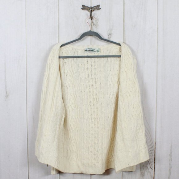 ARAN CRAFTS Merino Wool Full Zip Knit Sweater Sz L - Picture 9 of 12